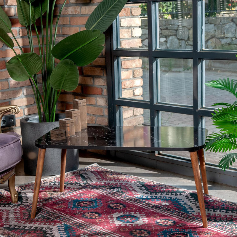 Tommy Four Leg Coffee Table, Black Marble