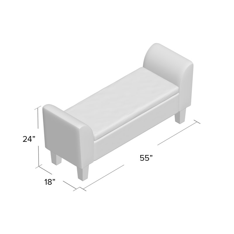 Claire Upholstered Flip Top Storage Bench with Arms, Oscar Beige Linen