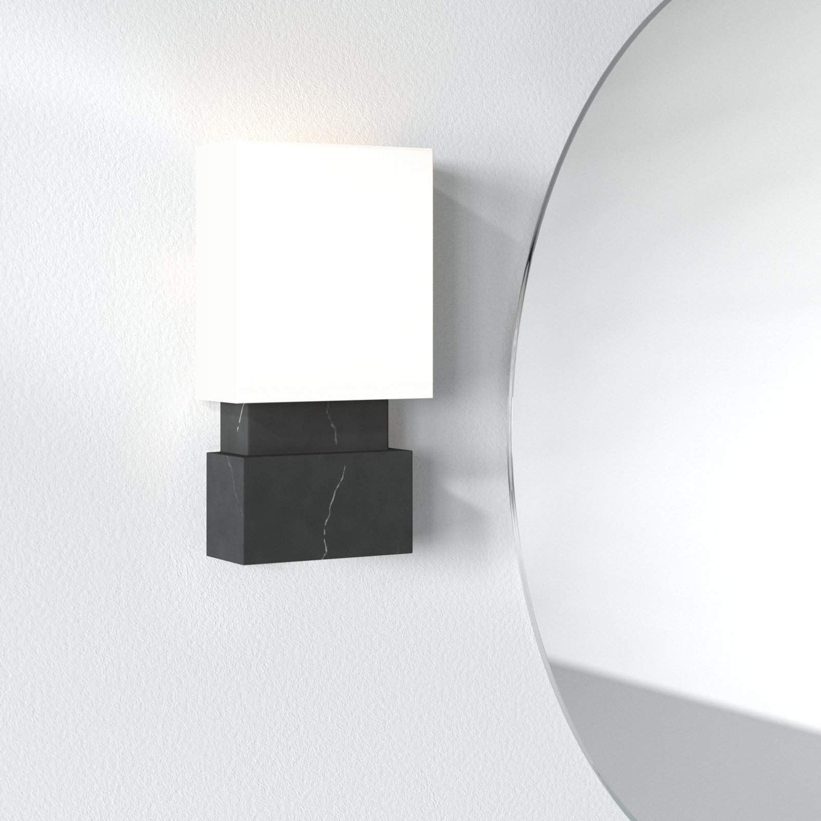 Sanzia 2 Light Dimmable Flush Mounted Sconce, Black Marble