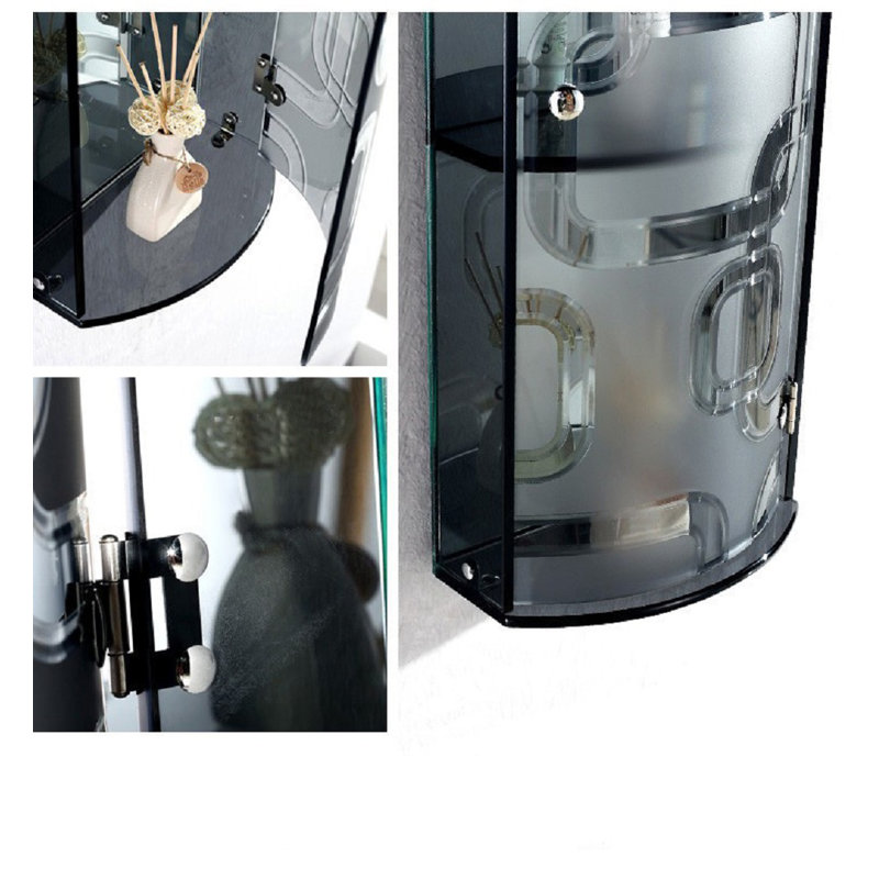 Armoire murale l 10,88 "x H 28,75" Cynda, Cristal noir