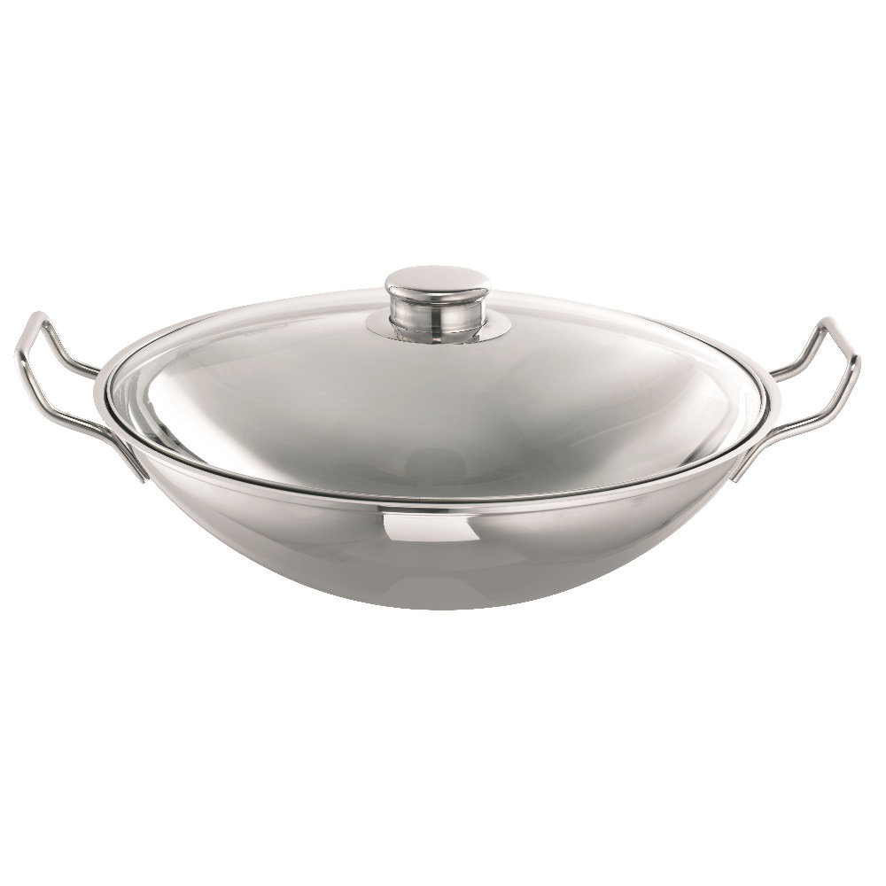 Schulte-Ufer Wok Bo-lang i inkl. Gitter 36 cm, ca. 5,50 l, Edelstahl