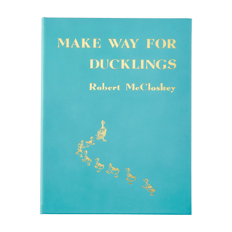 Graphic Image Make Way For Ducklings Coffee Table Book, Leather, Teal Blue