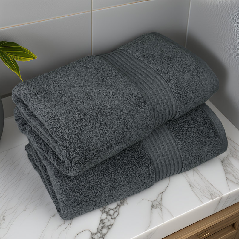 100% Cotton Midweight Mulit-Size Set, Charcoal