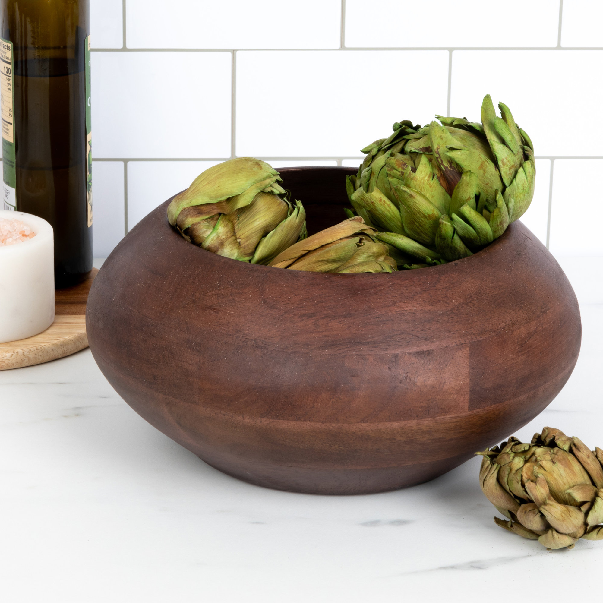 Wood Serving Bowl, Brown