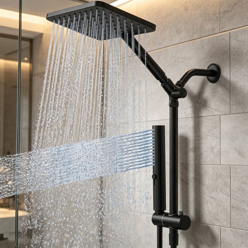 10" Rainfall Shower Head with Handheld Combo, Matte Black