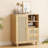 Rattan Sideboard Buffet Cabinet With Drawers And Adjustable Shelf For Living Room And Kitchen Storage | Gift Idea-446461571