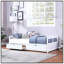 Lit de jour en bois robuste avec lit gigogne et rangement, extensible pour une utilisation polyvalente-2104275680