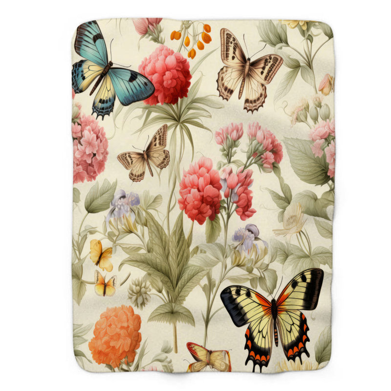 Butterfly Blossoms - couverture 1 pièce, Grand lit