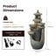 62cm Zen Water Fountain, Stacked Pebble Texture, Floor-Standing Electric Water Feature with Lights