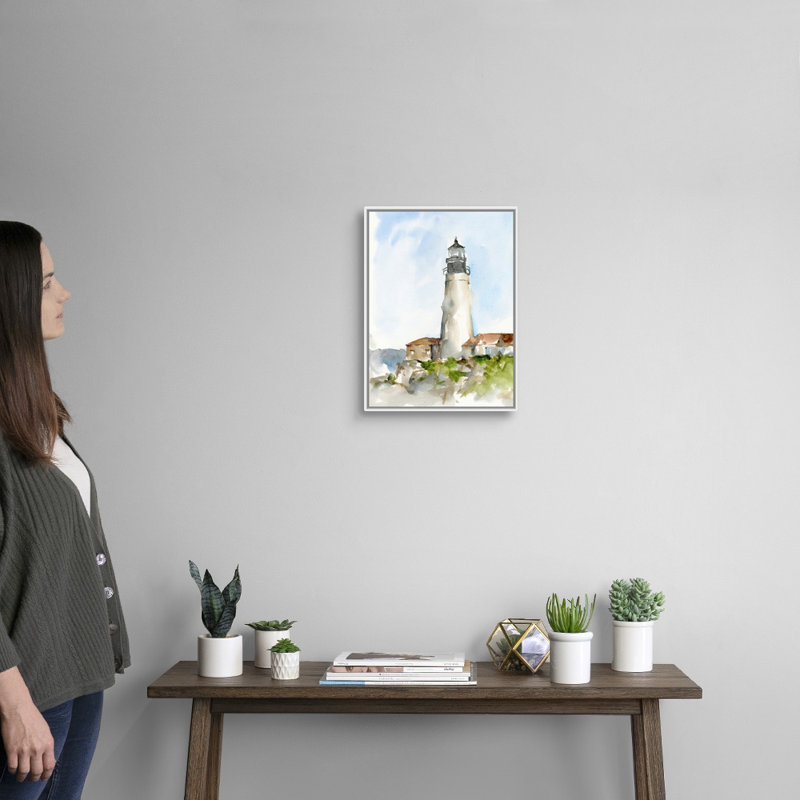 Étude du phare Plein Air II par Ethan Harper - reproduction d'art, Toile blanche encadrée, H 18 po x l 14 po x P 1,75 po