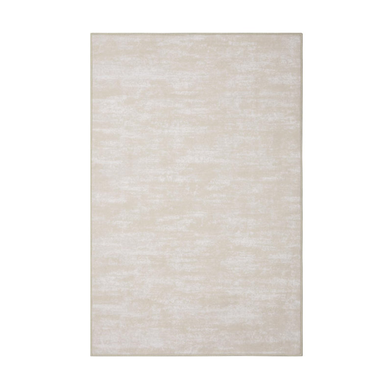 Tapis de salon uni 240 x 300 cm, grand tapis d'intérieur lavable, antidérapant, à poils courts, style moderne et bohème, couleur crème.