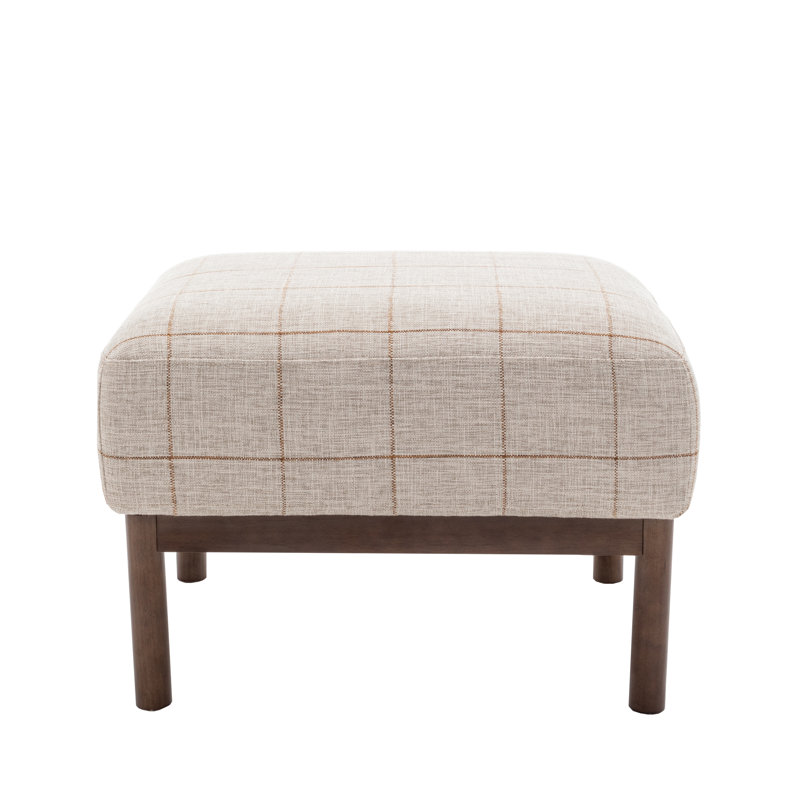 Kreindler Upholstered Ottoman, Tan Polyester
