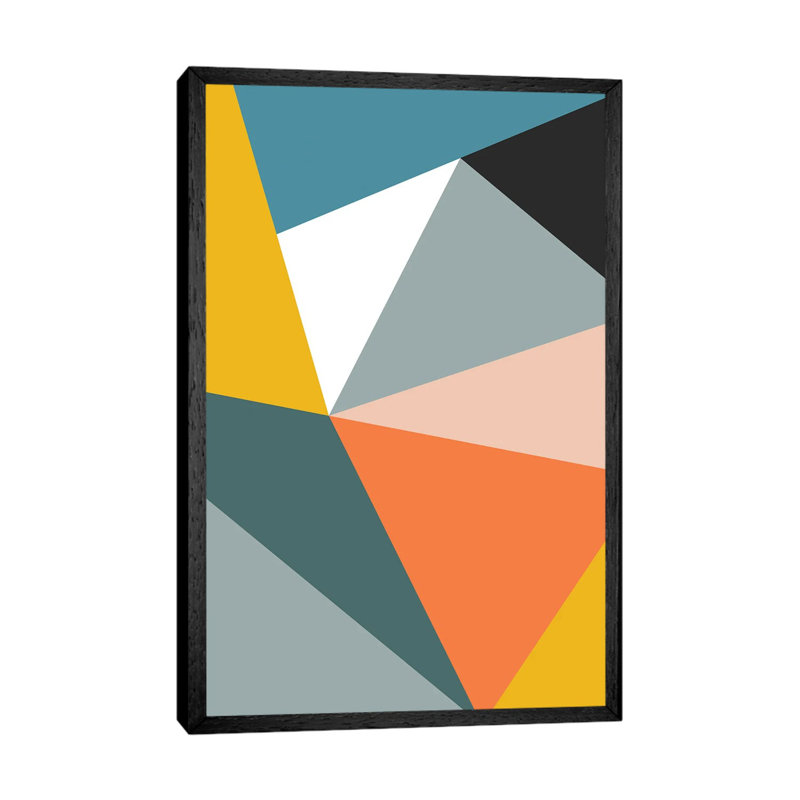 Modern Geometric XXXIII - Print on Canvas, 66.04 cm H x 45.72 cm W, Black Framed