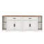 Grande armoire de rangement de style campagnard moderne de 82,7 po avec portes de grange et finition en écorce d'arbre résistante aux rayures Laziza-1605262118