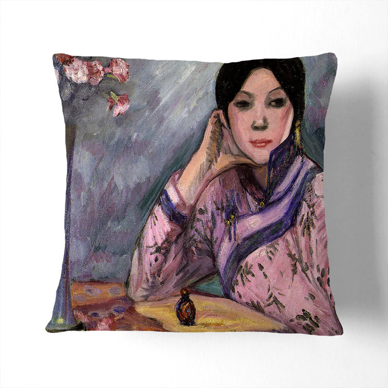 Perfume by Fujishima Takeji Cushion with Filling, 55cm H x 55cm W x 20cm D, Stone