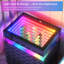 50cm W Bedside Table with 3D Mirror Abyss and Sensor RGB Lighting, 2-Drawer Bedside Table with Hidden Storage And Lockable-792251847