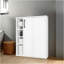 White 1-Door Bathroom Cabinet With 4 Open Shelf
