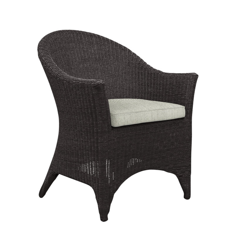 Cape Cod Patio Dining Chair with Cushion (Set of 2), Ash, Cape Cod Black