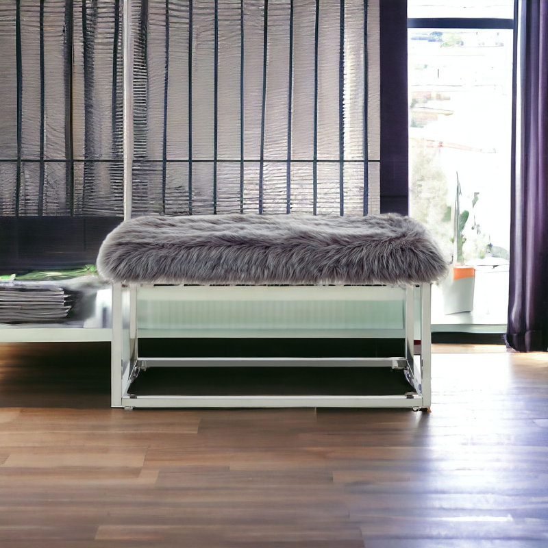 Banc rembourré 40 po, Gris