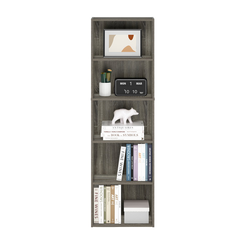 Cannice Standard Bookcase, French Oak, (5 Shelves) 52.1" H x 15.8" W x 9.4" D