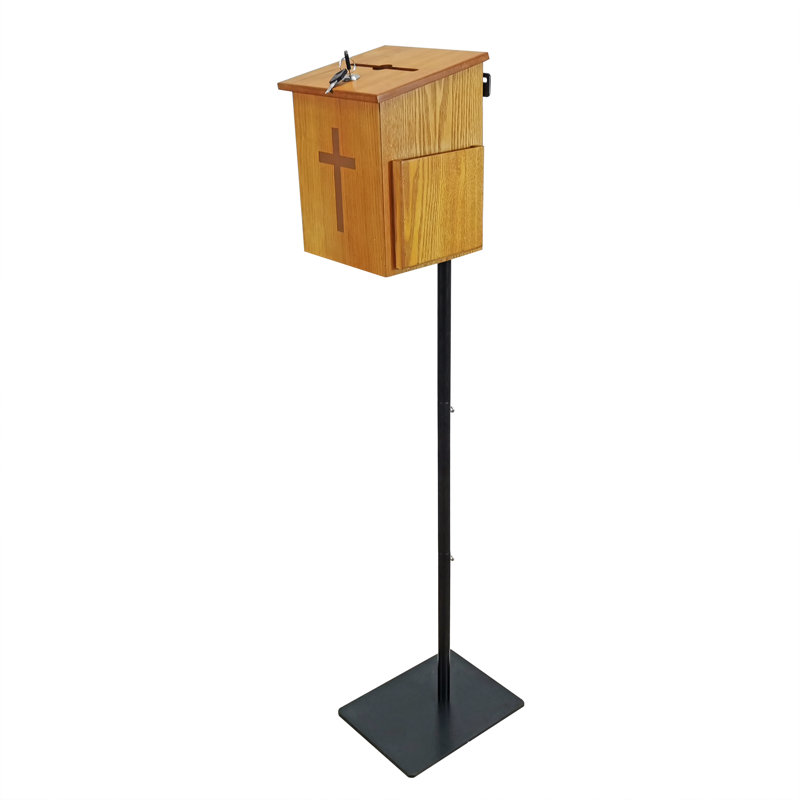 FixtureDisplaysMD Donation Box Support de plancher pour hall d'entrée, dîmes et offrande de collection de boîtes aux lettres 11065 + 10885