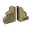 Serre-livres contemporains en marbre beige veiné naturel, ensemble de 2, forme festonnée, hauteur 15 cm
