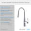 Robinet de cuisine rétractable à poignée simple Selene® en acier inoxydable 1,75 gal / min-59240576