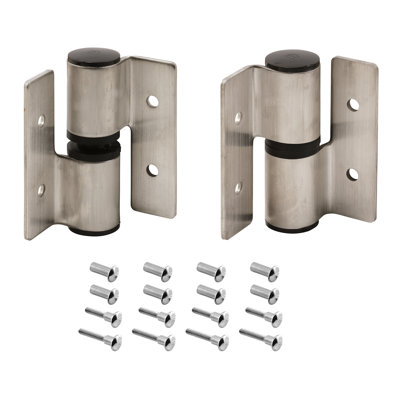 Prime-Line Surface Mounted Hinge Set, RH/IN - LH/OUT, w/Fasteners, Stainless Steel (Single Pack)