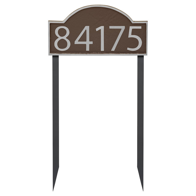 Plaque d'adresse pelouse douce 1 ligne, Argent, Cuivre