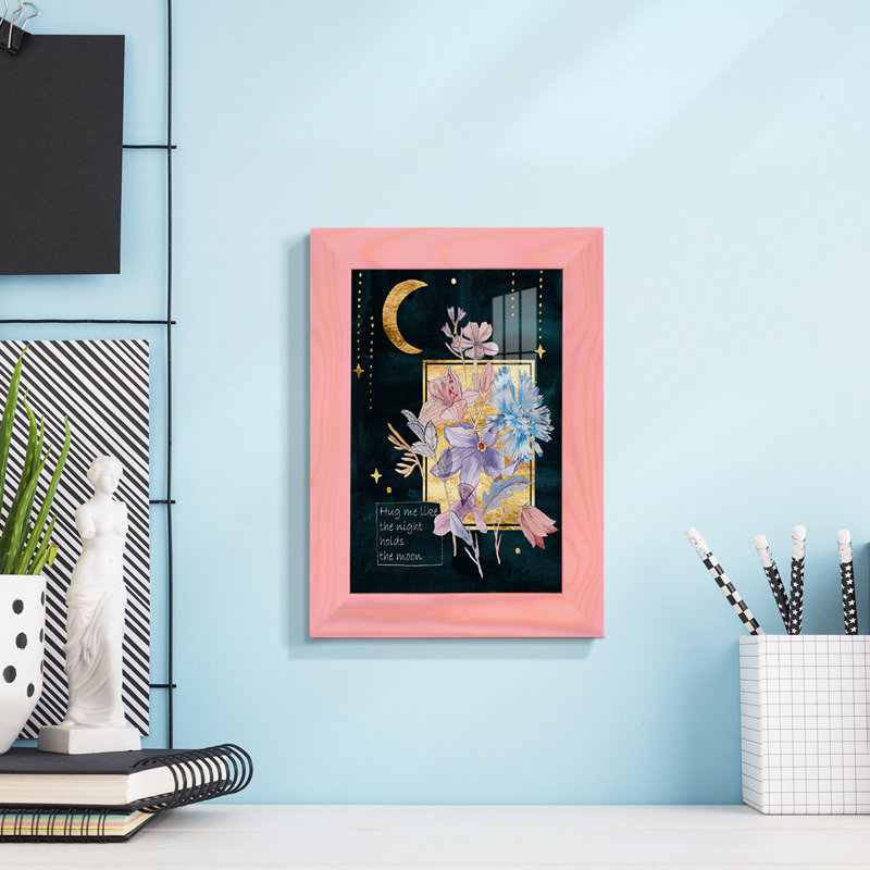 Toile encadrée de qualité supérieure Moonlight Flowers III - prête à être accrochée, H 6 po x l 4 po x P 1 po