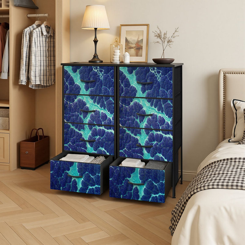 Commode de rangement verticale 4 tiroirs bleu marine sale Gruge