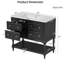 Meuble-lavabo 36 po avec lavabo sous-comptoir en céramique, 4 tiroirs d'extension et grande tablette de rangement, structure en bois d'hévéa massif, capacité de 300 lb, neutre moderne, prêt pour robinet central de 4 po-2122228595