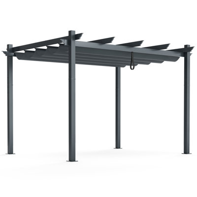 12 Ft. W x 10 Ft. D Aluminum Pergola with Canopy