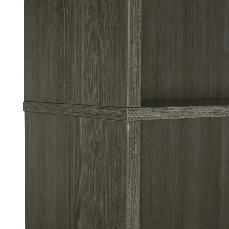 Modern 24.4" W 3-Tier Adjustable Bookshelf, Gray, (3 Shelves) 44.1” H x 24.4” W x 11.6” D