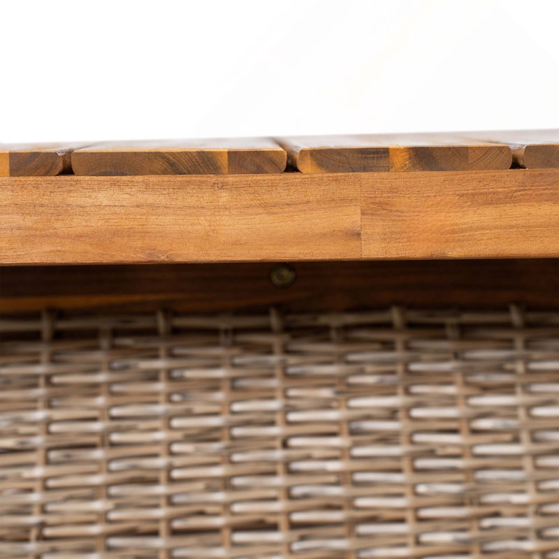 Ensemble de table de salle à manger d'extérieur en bois d'acacia avec 1 table et 2 bancs, 3 Pieces: Table, 2 Benches, Brown