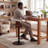 Beige Adjustable Height Bar Stools With Fabric Seat Swivel Stool With Backrest For Kitchen Island, Bar, Home Pub​​-1546840793