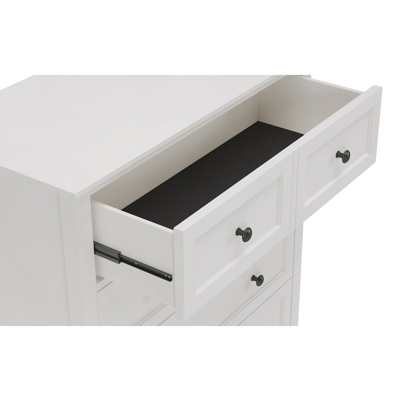 Commode 5 tiroirs Renee, Blanc