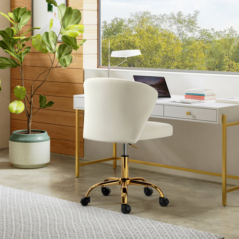 Alice Ergonomic Task Chair with Tufted Back, Ivory