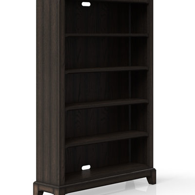 Bibliothèque 6 pieds chocolat et bois massif + - Mobilier de bureau personnel, H 72 po x l 49 po x P 13,5 po, 129 lb pieds, pour la décoration et l'organisation