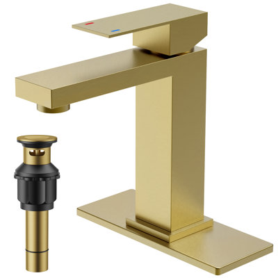 Single-Hole Bathroom Faucet with Drain Assembly