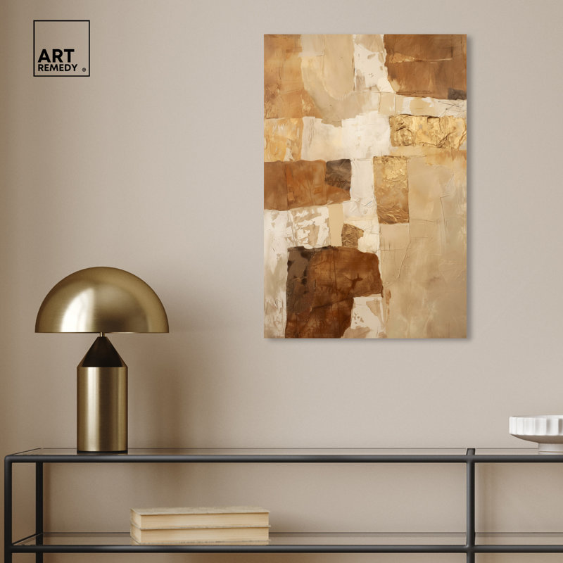 Layers of Earth Boho Abstract Warm Color Canvas Wall Art