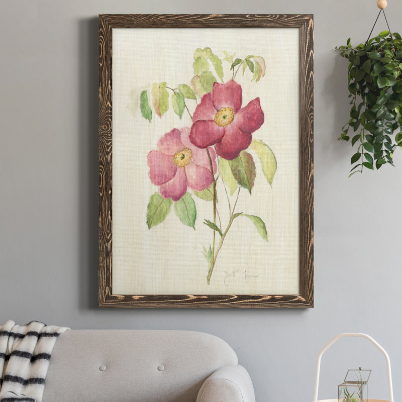 «Dusty Rose II» - Toile encadrée de qualité supérieure - prête à être accrochée, H 20 po x l 17 po x P 1,5 po, Noyer