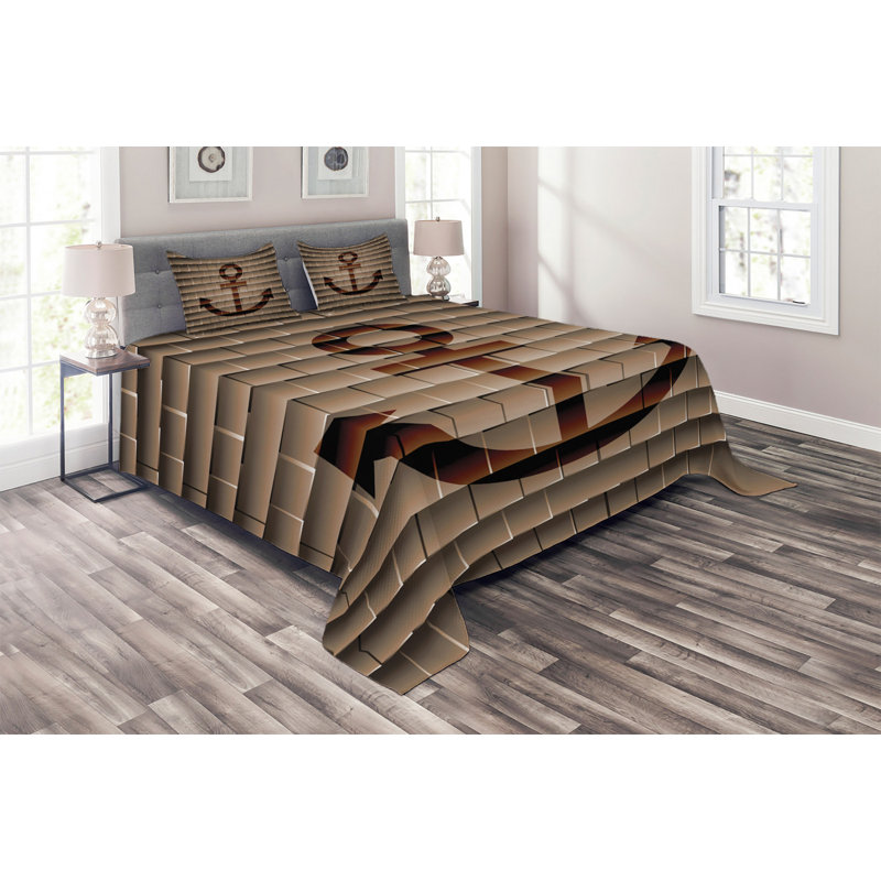 Coastal Geometric Shapes Coverlet
