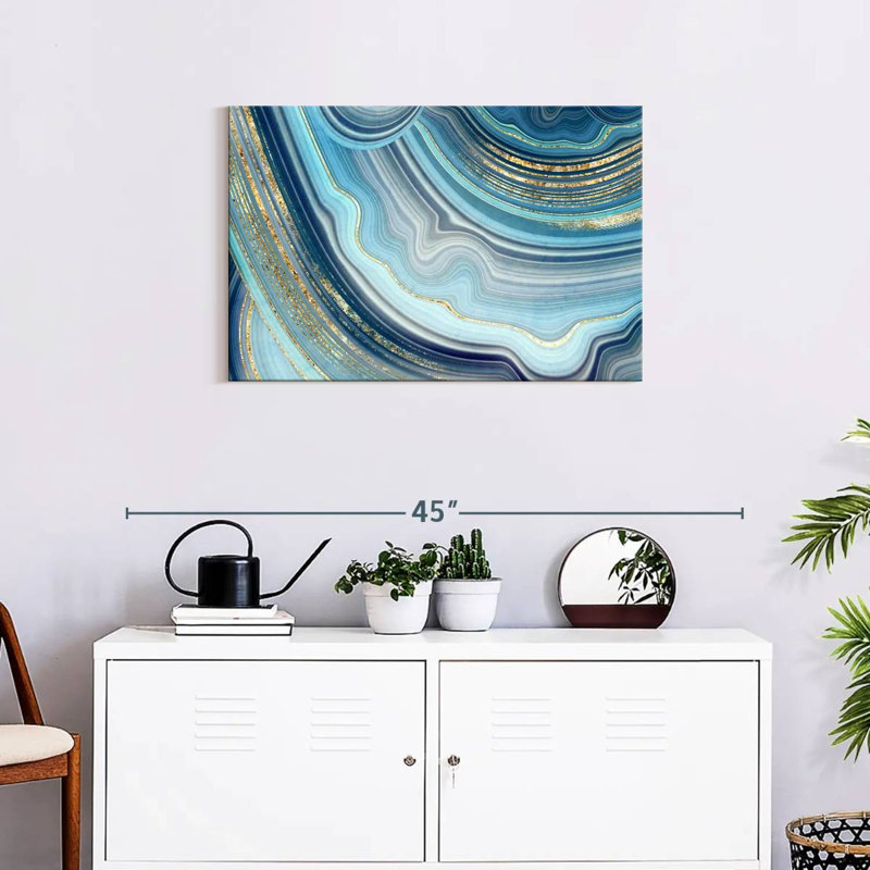 Avery Blue Marble Abstract, 20" H x 30" W