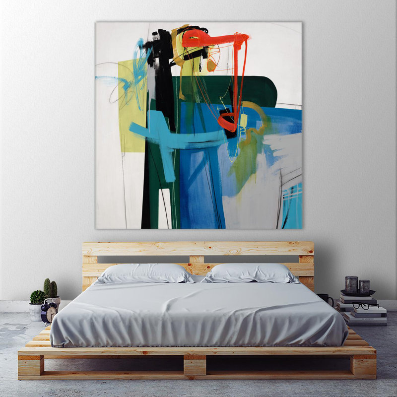 Retour de la fourchette sur toile, H 72 po x l 72 po x P 1,5 po