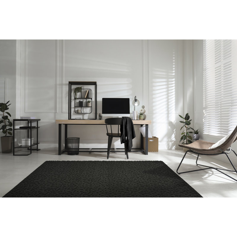 Garland Rug Ivy Large Area Rug Black, Rectangle 5' x 8'