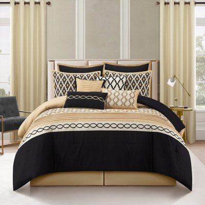 Caval 12 Piece Jacquard Comforter Set