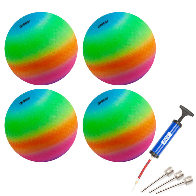 Ensemble de 4 balles de terrain de jeu de 8,5 po avec pompe