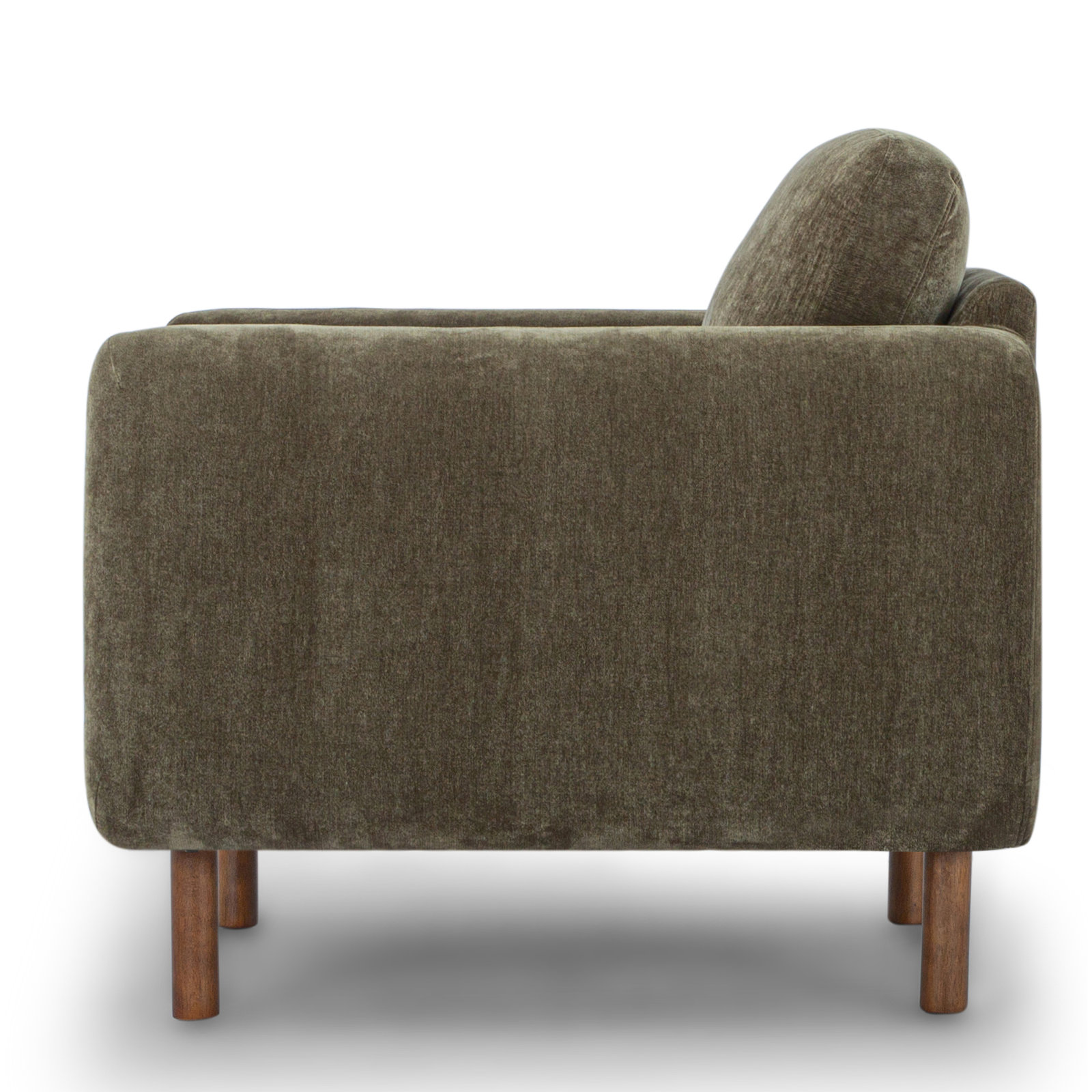 Leno Oak Armchair, Olive Green Performance Chenille