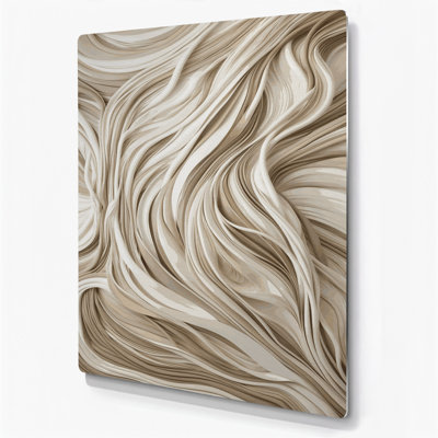 Abstract Shapes 3 Beige Metal Wall Art